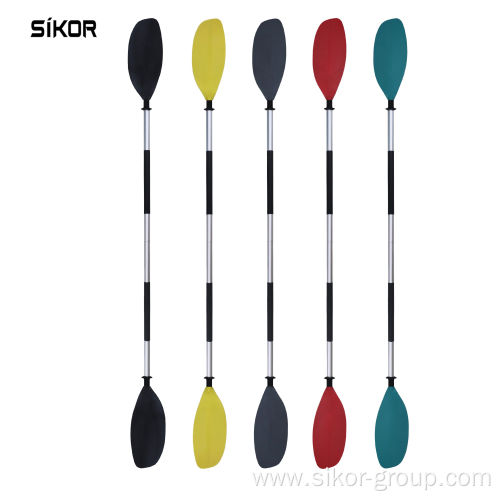 Sikor High Quality Beyoung Multiple Color Beautiful Leaf Kayak Paddle Alloy Shaft 2-piece Adjustable Boat Oar For Paddle Kayak